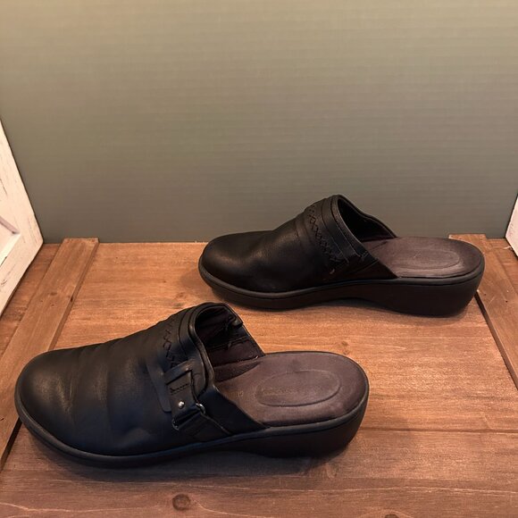 Clarks Womens Dark Brown Casual Comfort Slip On Mules Size 9M - Picture 3 of 7